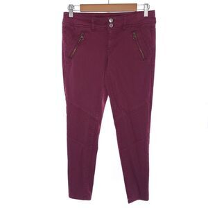 American Eagle Skinny Crop Stretch Solid Burgundy Pants Womens Size 2